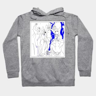 Les Demoiselles d'Avignon Line Art inspired by the original painting Hoodie